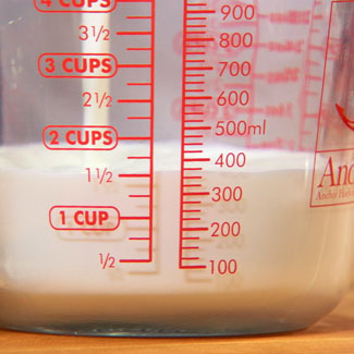 One cup is equal to 250ml, which is 2,5dl in metric. 